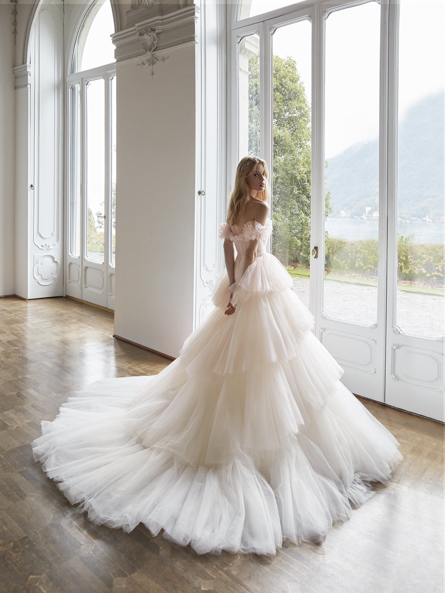 White Floral Light Pink A-line Bridal Shower Dress - Xdressy